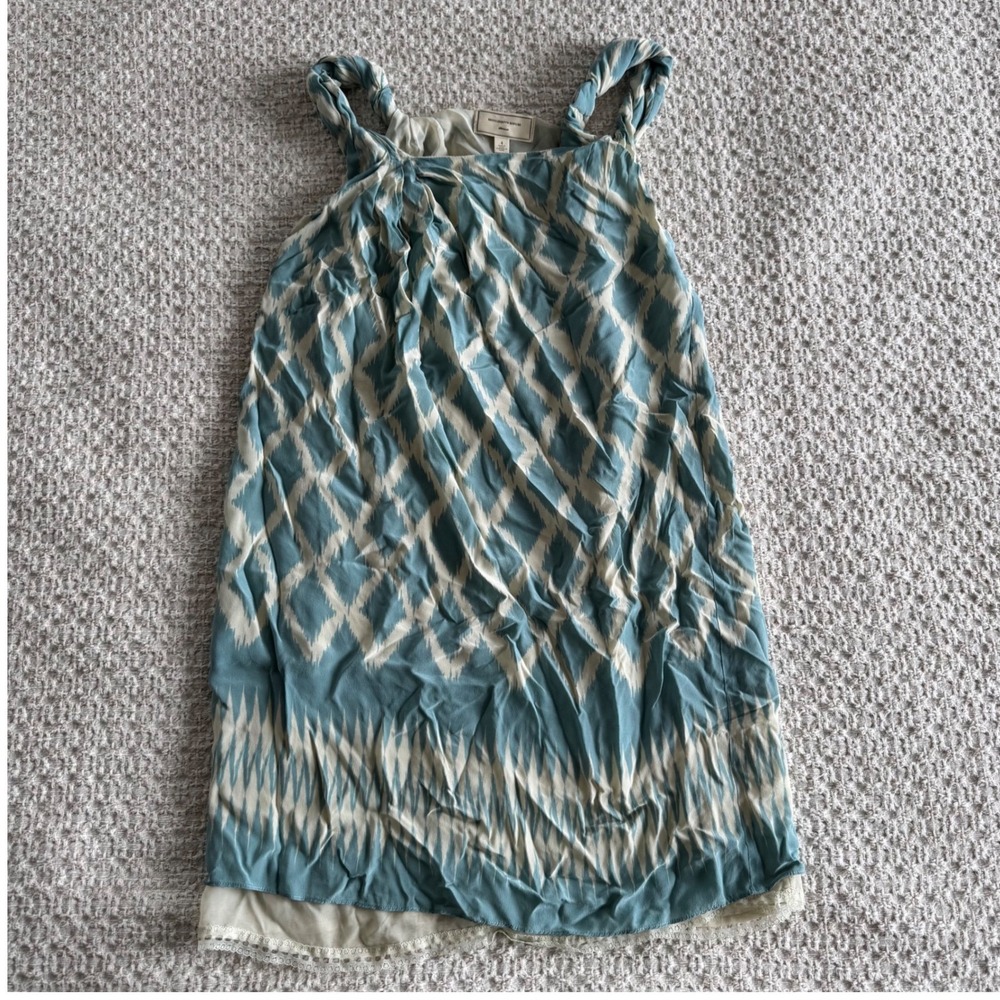 Anthropologie Moulinette Soeurs 100% Silk Boho Whimsy Festival Mini Dress Size 4
